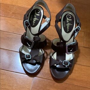 Cole Haan Brown Sandals with Chunky Heel
